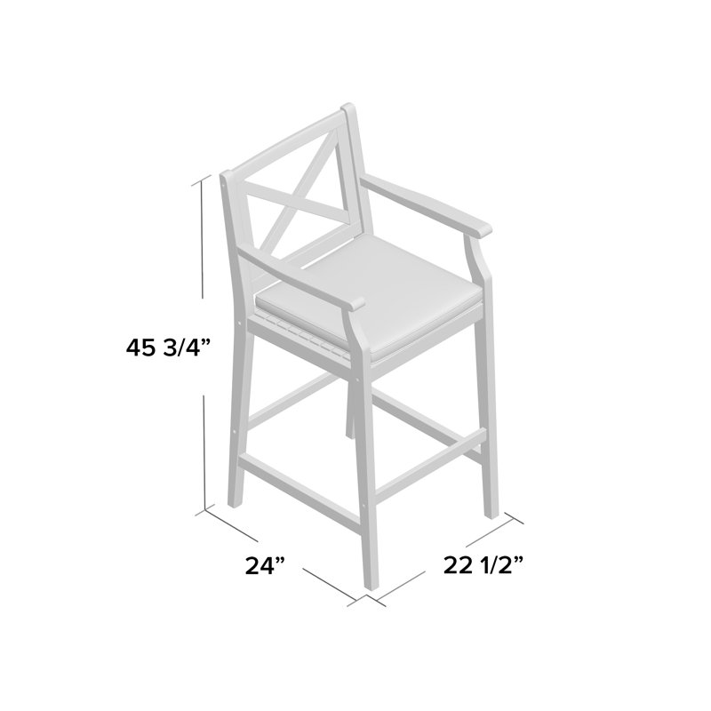 Sand & Stable Tilly 28.5" Teak Patio Bar Stool with Cushion & Reviews Wayfair